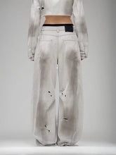 Perforated Straight Tube Loose Vintage Pants